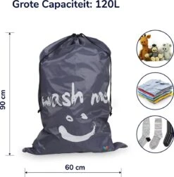 Wonair - Grote Waszak - Wash Me - Wastas - 60x90cm - Grijs - Met Trekkoord -Wasbenodigdheden Winkel 1178x1200 2