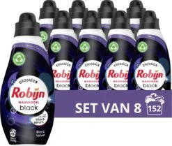 Robijn Klein & Krachtig Classics Black Velvet Vloeibaar Wasmiddel - 8 X 19 Wasbeurten - Voordeelverpakking
