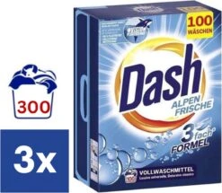 Dash XXL Pack Alpenfris Universeel Waspoeder - 3 X 6 Kg (300 Wasbeurten)