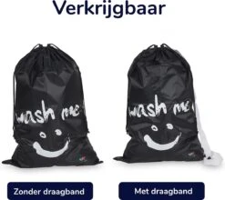 Wonair - Waszak Groot - 60x90cm - Zwart - Met Trekkoord En Draagband -Wasbenodigdheden Winkel 1200x1069