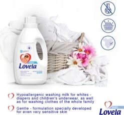 Lovela - Wasmiddel - Hypoallergene Melk - Voor Het Wassen Van Baby & Witte Kleding - 4,5l -Wasbenodigdheden Winkel 1200x1115
