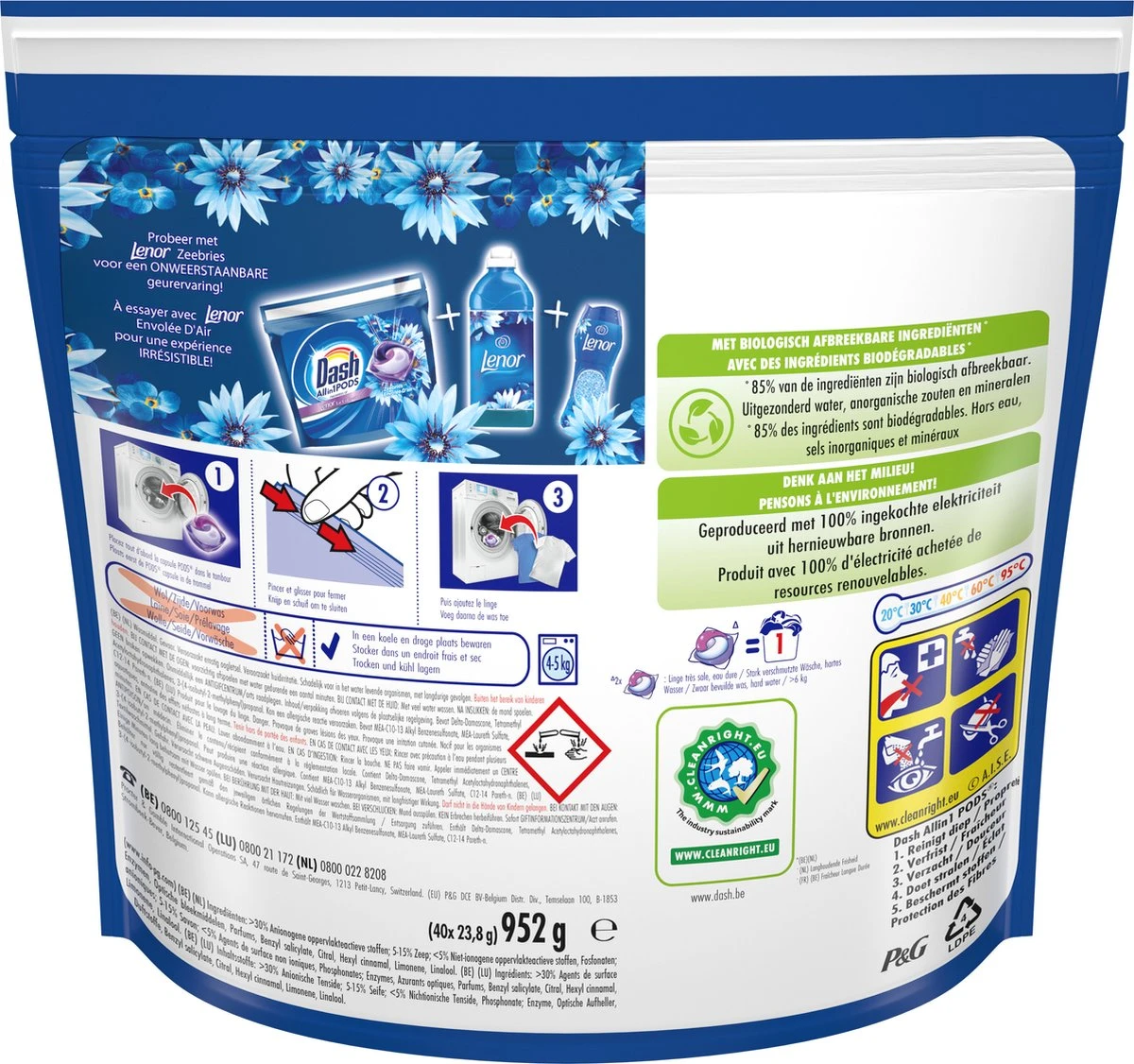 Dash All In 1 Wasmiddel Pods - Oceaanrust Wascapsules - Voordeelverpakking 3 X 40 Wasbeurten 4 Dash All In 1 Wasmiddel Pods - Oceaanrust Wascapsules - Voordeelverpakking 3 X 40 Wasbeurten - Afbeelding 2