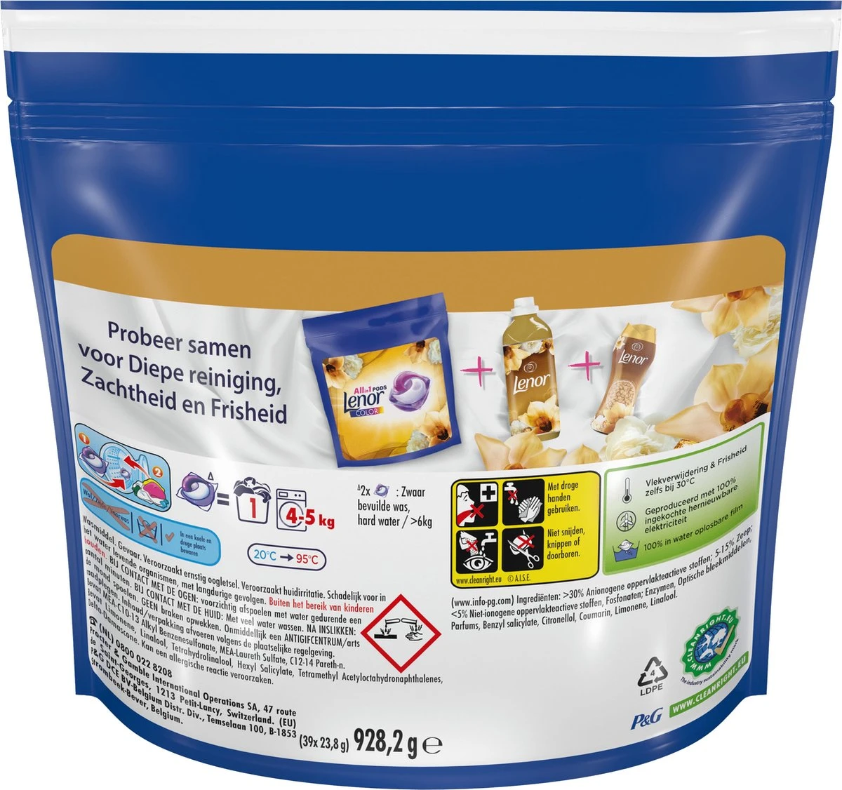 Lenor All In 1 Pods - Wasmiddel Pods - Gouden Orchidee - 3 X 39 Wasbeurten - Voordeelverpakking 4 Lenor All In 1 Pods - Wasmiddel Pods - Gouden Orchidee - 3 X 39 Wasbeurten - Voordeelverpakking - Afbeelding 2
