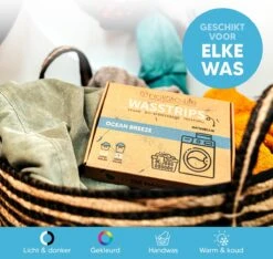 Wasmiddeldoekjes - Ocean Breeze Wasstrips 64 Wasbeurten – Wasmiddel Wasdoekjes - Natuurlijke Wasverzachter – Vegan – Zero Waste -Wasbenodigdheden Winkel 1200x1135