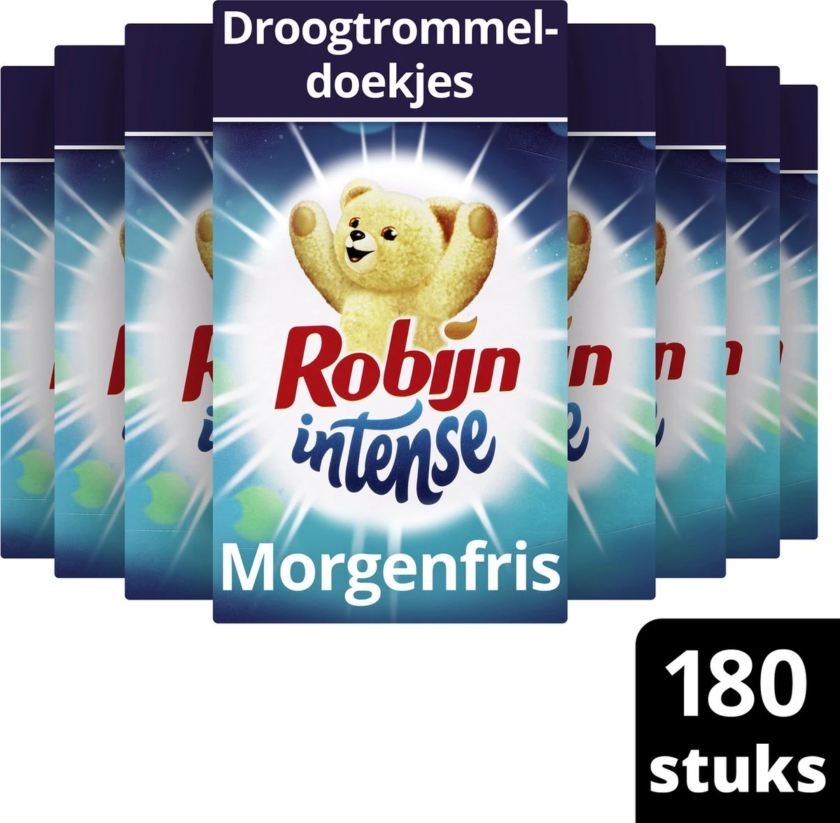 Robijn Intense Morgenfris Droogtrommeldoekjes - 9 X 20 Stuks - Voordeelverpakking 3 Robijn Intense Morgenfris Droogtrommeldoekjes - 9 X 20 Stuks - Voordeelverpakking