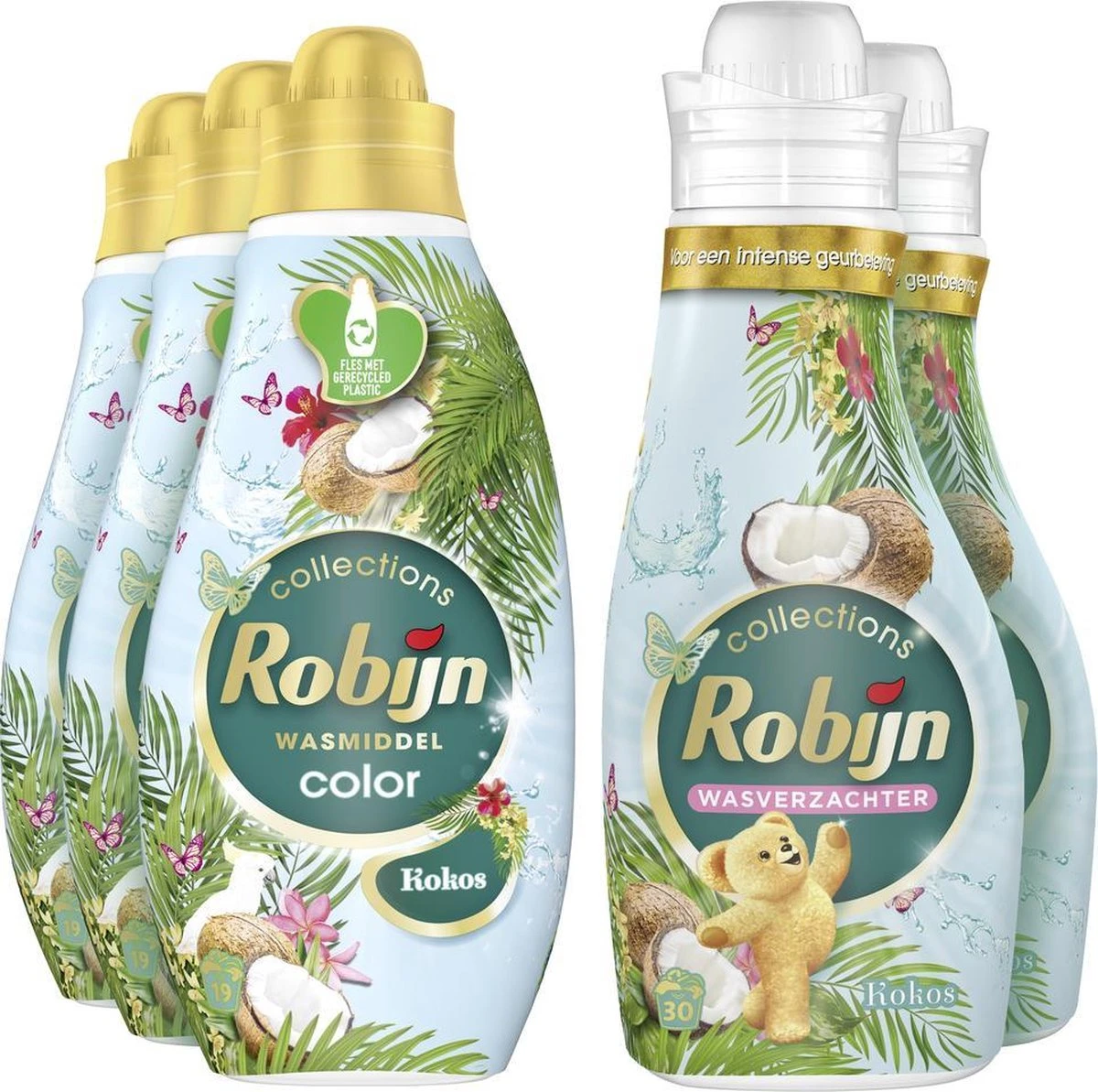 Robijn Kokos Sensation Wasmiddel En Wasverzachter - 57 Wasbeurten - Voordeelverpakking 3 Robijn Kokos Sensation Wasmiddel En Wasverzachter - 57 Wasbeurten - Voordeelverpakking