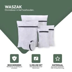 Merkloos Waszakken | Set Van 5 Waszakjes Met Rits - Waszak - Wasnet - Kledingzakjes - BH Was Zakjes - Laundry Bag Set Voor Ondergoed - Kleding - Delicaat Wasgoed - Wasmachine Zakjes - Wasgoed -Wasbenodigdheden Winkel 1200x1200 1411