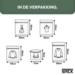 STACK Waszakken | Set Van 5 Waszakjes Met Rits - Waszak - Wasnet - Kledingzakjes - BH Was Zakjes - Laundry Bag Set Voor Ondergoed - Kleding - Delicaat Wasgoed - Wasmachine Zakjes - Wasgoed -Wasbenodigdheden Winkel 1200x1200 1416