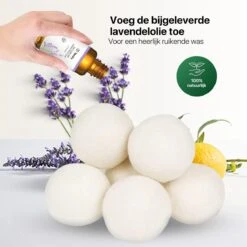 Tenify 6 XL Drogerballen + Extra Lavendel Olie - Wasbollen - Duurzaam - Schaapswol - Wasverzachter - Wasdrogerballen - Herbruikbare Droogballen - Energie Besparen -Wasbenodigdheden Winkel 1200x1200 1435
