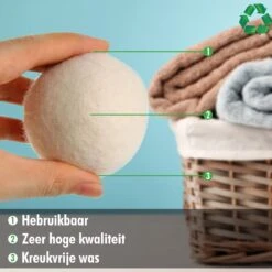 Merkloos Drogerballen Wol XL 6 Stuks - Duurzaam - Wasverzachter - Drogerbollen - Wasdrogerballen - Wasbollen -Wasbenodigdheden Winkel 1200x1200 1452