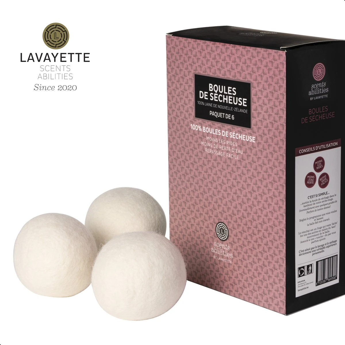 Lavayette XL Drogerballen Met 25ml Wasparfum - WasdrogerBallen – Droogballen – Wasbol – 100% Nieuw-Zeelands Schapenwol – Milieu- En Diervriendelijk – 6 Stuks 4 Lavayette XL Drogerballen Met 25ml Wasparfum - WasdrogerBallen – Droogballen – Wasbol – 100% Nieuw-Zeelands Schapenwol – Milieu- En Diervriendelijk – 6 Stuks - Afbeelding 2