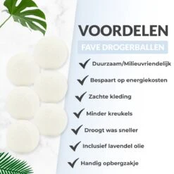 FAVE Drogerballen XL - 6 Stuks - Inclusief 2x Lavendelolie & Opbergzakje - Wasbol - Wasballen - Doseerbol - Droogballen - Duurzaam 16 FAVE Drogerballen XL - 6 Stuks - Inclusief 2x Lavendelolie & Opbergzakje - Wasbol - Wasballen - Doseerbol - Droogballen - Duurzaam -Wasbenodigdheden Winkel 1200x1200 1578