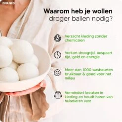 Drogerballen - Droogballen Voor Wasdrogers - Wasdrogerballen, Wasbollen & Wasballen - 100% Diervriendelijk, Duurzaam & Herbruikbaar - Duurzaam Cadeau - Energie Besparen - RWS Wol & Zero Waste - 6 Stuks Van Zivanto -Wasbenodigdheden Winkel 1200x1200 1580