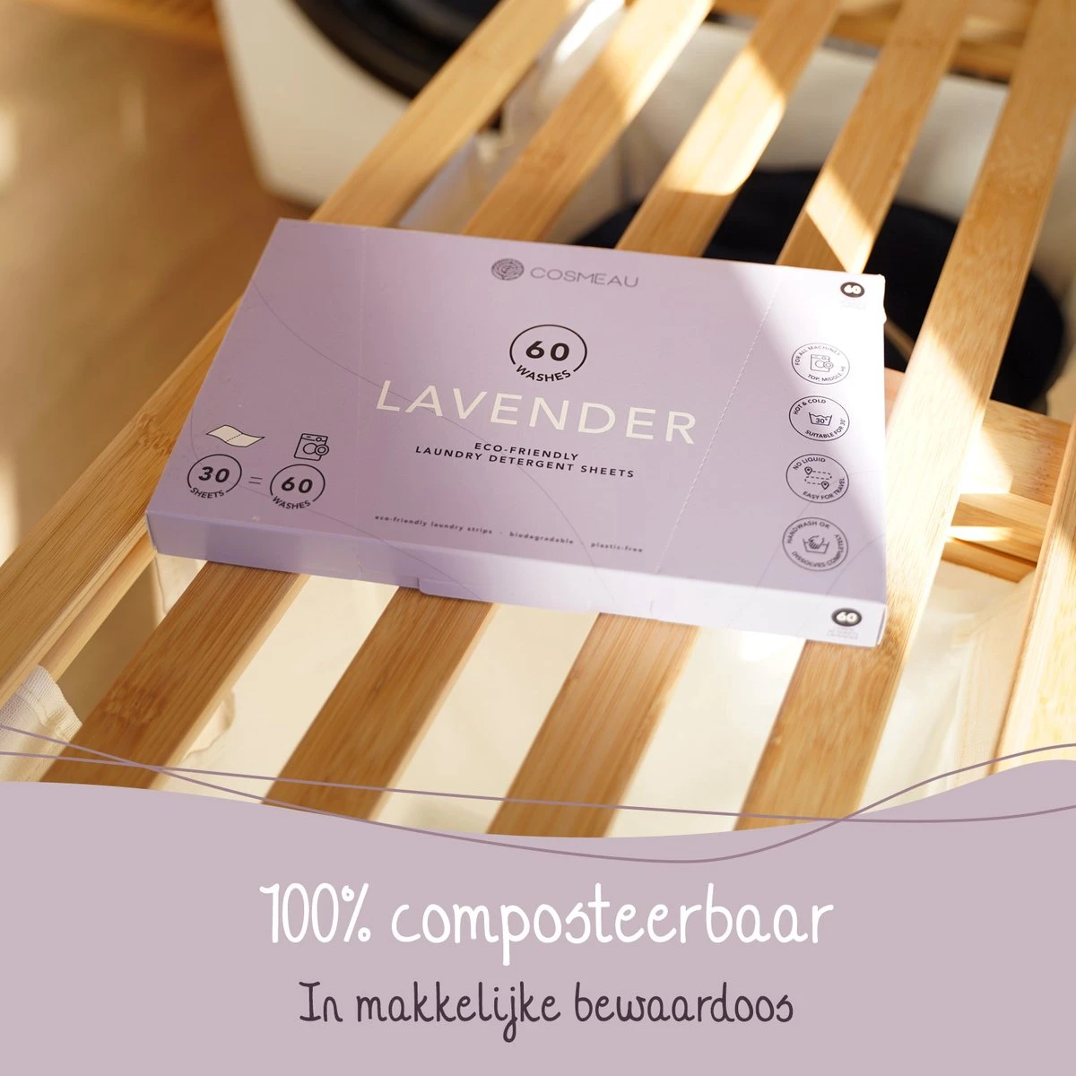 Cosmeau Wasstrips 60 Wasbeurten Lavendel Wasmiddel Wasvellen Wasdoekjes Detergent Sheets Eco Laundry Strips - Biologisch Cosmo Cosmea Kosmo 12 Cosmeau Wasstrips 60 Wasbeurten Lavendel Wasmiddel Wasvellen Wasdoekjes Detergent Sheets Eco Laundry Strips - Biologisch Cosmo Cosmea Kosmo - Afbeelding 10