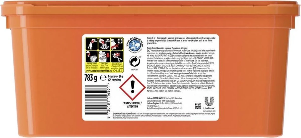 Robijn Color 3 In 1 Wascapsules - 3 X 29 Wasbeurten - Halfjaarbox 5 Robijn Color 3 In 1 Wascapsules - 3 X 29 Wasbeurten - Halfjaarbox - Afbeelding 3