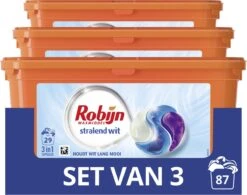 Robijn Stralend Wit Wascapsules - 3 X 29 Wasbeurten - Halfjaarbox 13 Robijn Stralend Wit Wascapsules - 3 X 29 Wasbeurten - Halfjaarbox -Wasbenodigdheden Winkel 1200x947 1