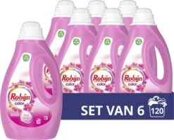 Robijn Color Pink Sensation Vloeibaar Wasmiddel - 6 X 20 Wasbeurten - Voordeelverpakking