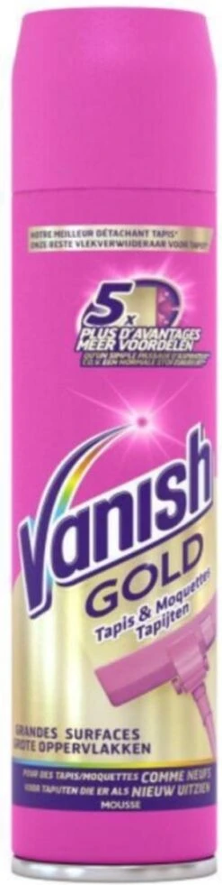 Vanish Gold Mousse Voor Tapijt Vlekkenverwijderaar - 600 Ml -Wasbenodigdheden Winkel 302x1200