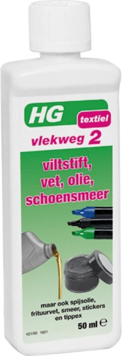 HG Vlekweg 2 - 50ml - Voor O.a. Vlekken Van Viltstift, Vet, Olie & Schoensmeer -Wasbenodigdheden Winkel 412x1200 2