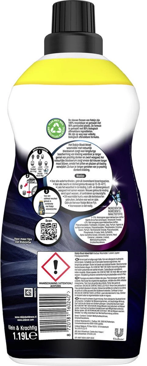 4x Robijn Klein & Krachtig Wasmiddel Black Velvet 1,19 Liter 8 4x Robijn Klein & Krachtig Wasmiddel Black Velvet 1,19 Liter - Afbeelding 6