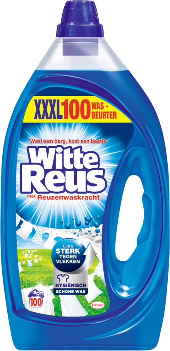 Witte Reus Gel Wasmiddel- Kwartaalverpakking - 100 Wasbeurten 6 Witte Reus Gel Wasmiddel- Kwartaalverpakking - 100 Wasbeurten - Afbeelding 4
