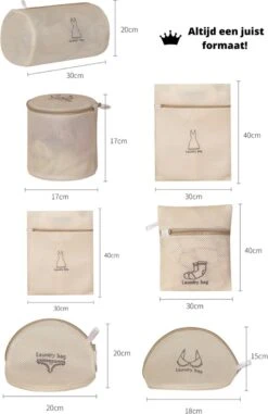 V&P Black Crown Waszakken Set Met Rits - Wasnet - Waszak - Waszakken Set Van 7 Voor Wasgoed - Waszakje Lingerie - Waszak Bh - Divers Delicaat Wasgoed - Wasnet Groot - Wasmachine Zakjes - Laundry Bag Set -Wasbenodigdheden Winkel 777x1200 1