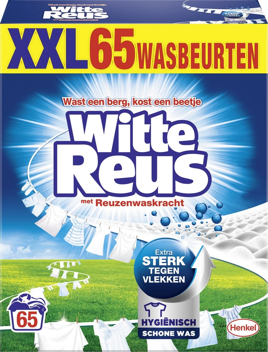Witte Reus Waspoeder - Kwartaalverpakking - 65 Wasbeurten 4 Witte Reus Waspoeder - Kwartaalverpakking - 65 Wasbeurten - Afbeelding 2