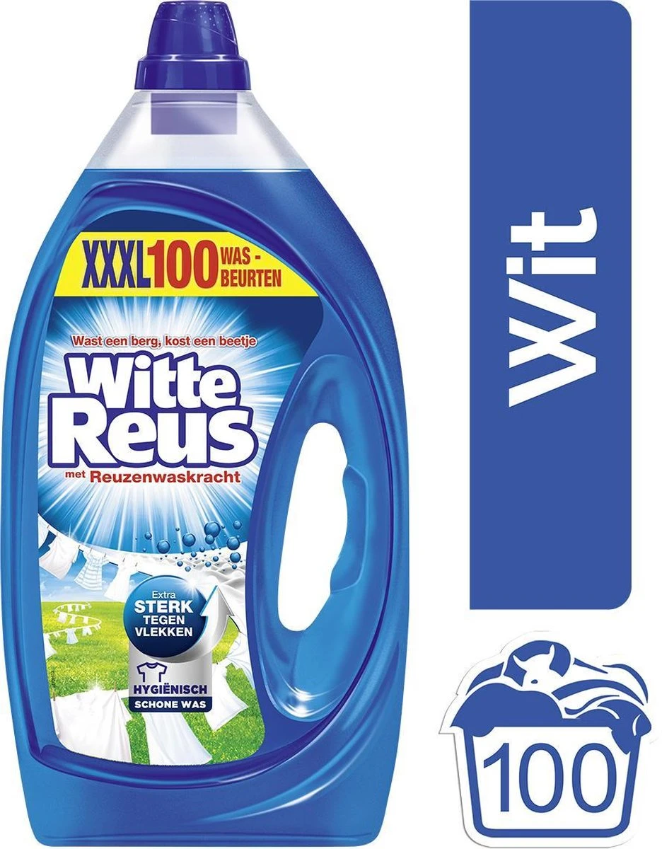 Witte Reus Gel Wasmiddel- Kwartaalverpakking - 100 Wasbeurten 5 Witte Reus Gel Wasmiddel- Kwartaalverpakking - 100 Wasbeurten - Afbeelding 3