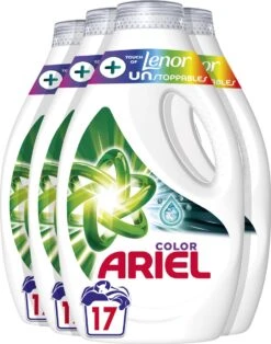 Ariel Vloeibaar Wasmiddel +Touch Van Lenor Unstoppables - Kleur - 4 X 17 Wasbeurten - Voordeelverpakking
