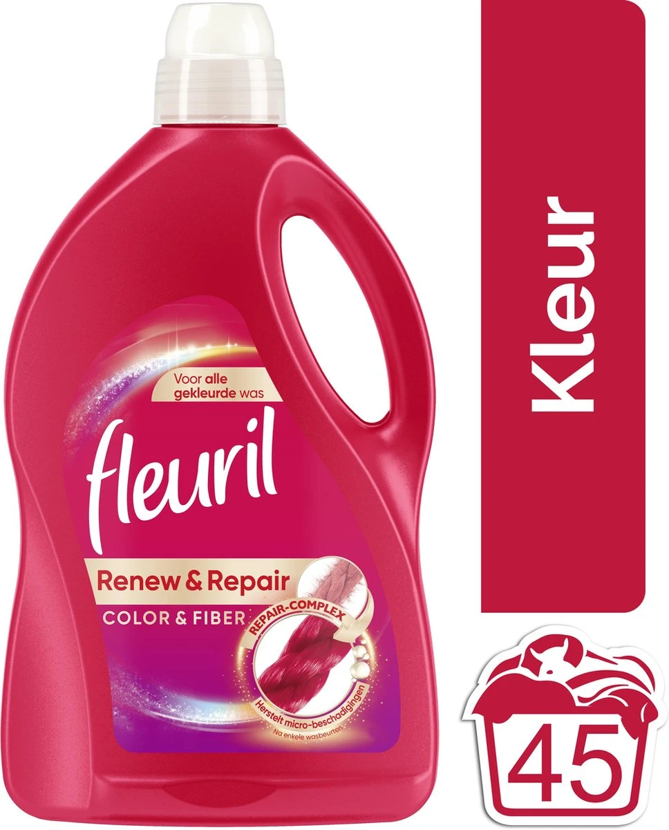 Fleuril Color & Fiber - Vloeibaar Wasmiddel - Gekleurde Was - 45 Wasbeurten 5 Fleuril Color & Fiber - Vloeibaar Wasmiddel - Gekleurde Was - 45 Wasbeurten - Afbeelding 3